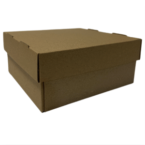 caja base y tapa en microcorrugado 20x20x10