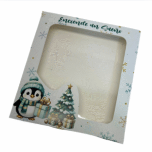Caja en carton cartulina con ventana en acetato 16.5x18x2