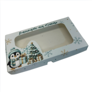 Caja en carton cartulina con ventana en acetato tipo cofre 21x12x2.2