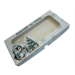 Caja en carton cartulina con ventana en acetato tipo cofre 23x11x2.2