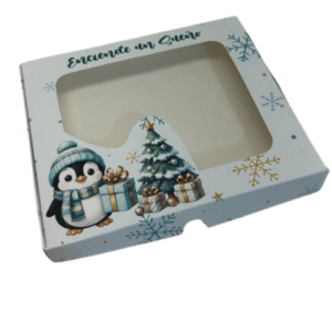 Caja en carton cartulina con ventana en acetato tipo cofre 17x14.5x2