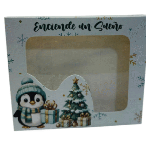 Caja en carton cartulina con ventana en acetato cierres laterales 16x1.7x13.5